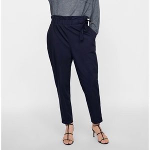 Zara high waisted navy trousers